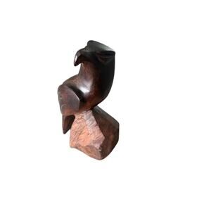 Vintage Mid Century Ironwood Eagle Sculpture Hand Carved 7 Inch